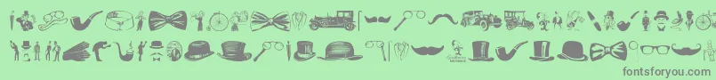 Gentleman Icons-Schriftart – Graue Schriften auf grünem Hintergrund