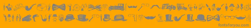 Gentleman Icons-Schriftart – Graue Schriften auf orangefarbenem Hintergrund