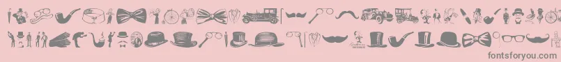 Gentleman Icons Font – Gray Fonts on Pink Background