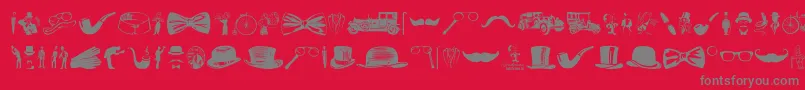 フォントGentleman Icons – 赤い背景に灰色の文字