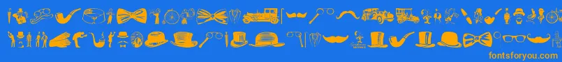 Czcionka Gentleman Icons – pomarańczowe czcionki na niebieskim tle