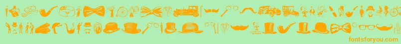 Police Gentleman Icons – polices orange sur fond vert