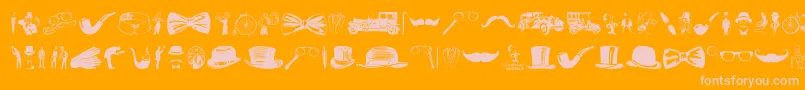 Czcionka Gentleman Icons – różowe czcionki na pomarańczowym tle