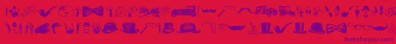 フォントGentleman Icons – 赤い背景に紫のフォント