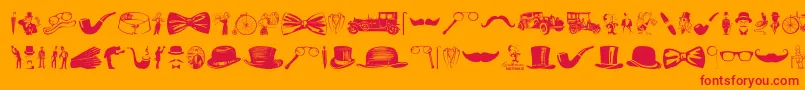 Gentleman Icons-Schriftart – Rote Schriften auf orangefarbenem Hintergrund