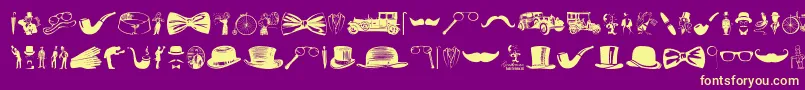 Czcionka Gentleman Icons – żółte czcionki na fioletowym tle