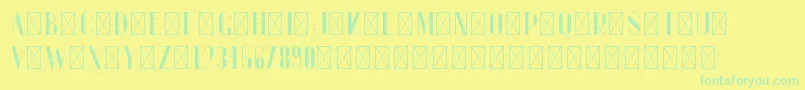 フォントGentleman PersonalUse – 黄色い背景に緑の文字