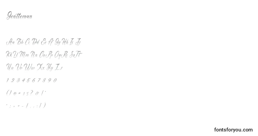 Шрифт Gentleman (127798) – алфавит, цифры, специальные символы