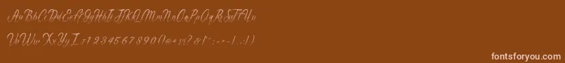 Gentleman-Schriftart – Rosa Schriften auf braunem Hintergrund