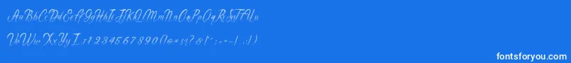 Weitere Informationen zur Gentleman-Schriftart Gentleman-Schriftart – Weiße Schriften auf blauem Hintergrund