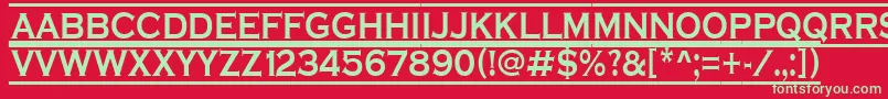 フォントCopper6 – 赤い背景に緑の文字