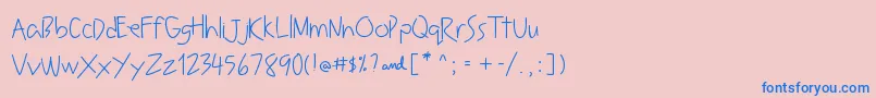 More about LeavingNotes Font LeavingNotes Font – Blue Fonts on Pink Background