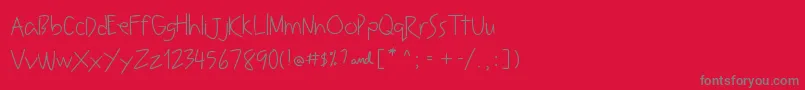 Шрифт LeavingNotes – серые шрифты на красном фоне