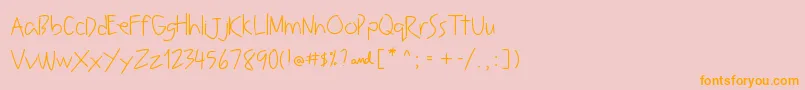 LeavingNotes Font – Orange Fonts on Pink Background