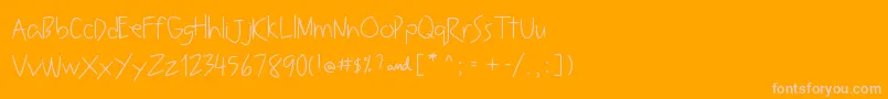 LeavingNotes Font – Pink Fonts on Orange Background