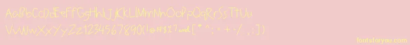 LeavingNotes Font – Yellow Fonts on Pink Background