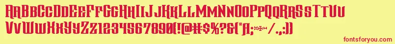 gentlemancaller-fontti – punaiset fontit keltaisella taustalla