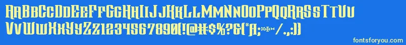 gentlemancaller-fontti – keltaiset fontit sinisellä taustalla