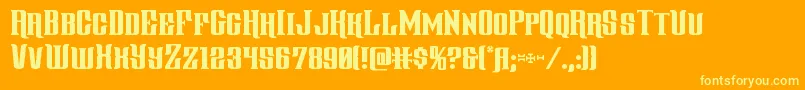 gentlemancaller-fontti – keltaiset fontit oranssilla taustalla