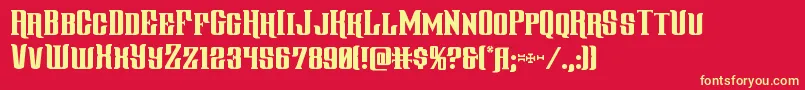 gentlemancaller-fontti – keltaiset fontit punaisella taustalla