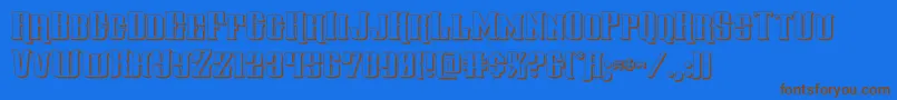 gentlemancaller3d-Schriftart – Braune Schriften auf blauem Hintergrund