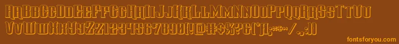 gentlemancaller3d-Schriftart – Orangefarbene Schriften auf braunem Hintergrund