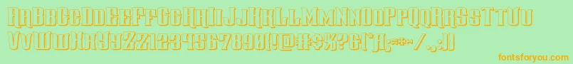 gentlemancaller3d Font – Orange Fonts on Green Background