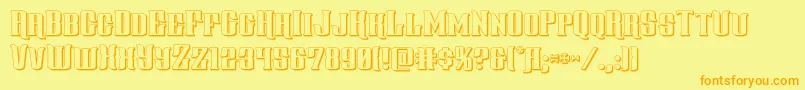 gentlemancaller3d Font – Orange Fonts on Yellow Background