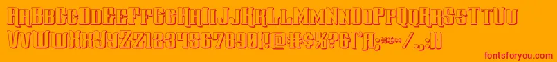 gentlemancaller3d-Schriftart – Rote Schriften auf orangefarbenem Hintergrund