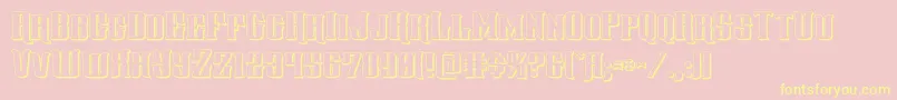 gentlemancaller3d-Schriftart – Gelbe Schriften auf rosa Hintergrund