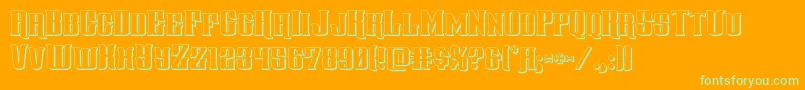 gentlemancaller3d Font – Green Fonts on Orange Background