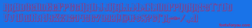 gentlemancaller3d Font – Red Fonts on Blue Background