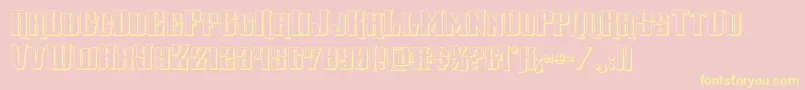 gentlemancaller3d-Schriftart – Gelbe Schriften auf rosa Hintergrund