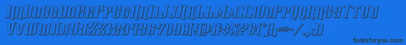 gentlemancaller3dital-Schriftart – Schwarze Schriften auf blauem Hintergrund