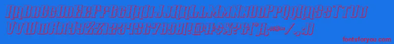 gentlemancaller3dital Font – Red Fonts on Blue Background