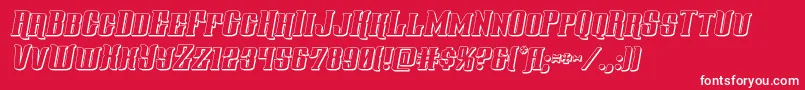 gentlemancaller3dital-Schriftart – Weiße Schriften auf rotem Hintergrund