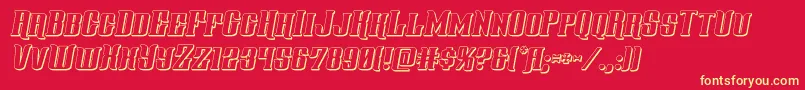 gentlemancaller3dital Font – Yellow Fonts on Red Background