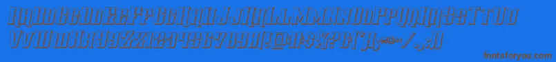 gentlemancaller3dital Font – Brown Fonts on Blue Background