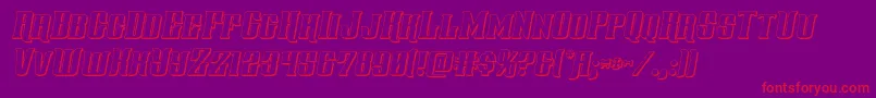 フォントgentlemancaller3dital – 紫の背景に赤い文字