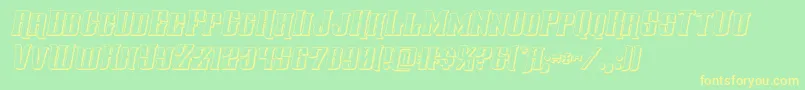 gentlemancaller3dital Font – Yellow Fonts on Green Background