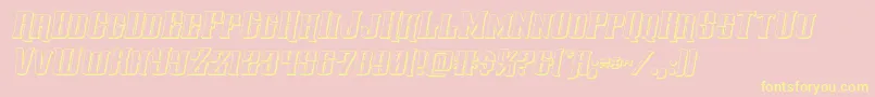 gentlemancaller3dital Font – Yellow Fonts on Pink Background