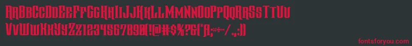 gentlemancallercond Font – Red Fonts on Black Background