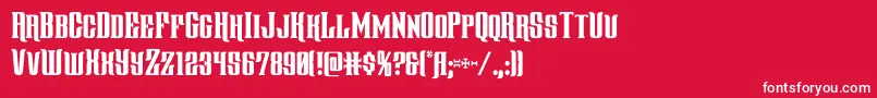 フォントgentlemancallercond – 赤い背景に白い文字