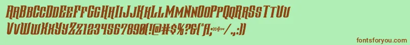 Czcionka gentlemancallercondital – brązowe czcionki na zielonym tle