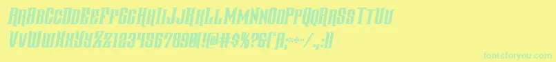 Czcionka gentlemancallercondital – zielone czcionki na żółtym tle