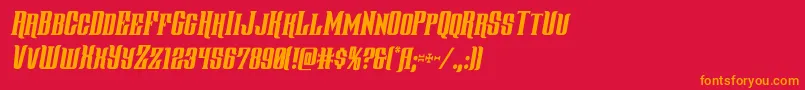 gentlemancallercondital Font – Orange Fonts on Red Background