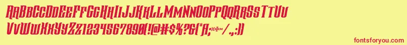gentlemancallercondital Font – Red Fonts on Yellow Background