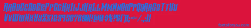 フォントgentlemancallercondital – 赤い背景に青い文字