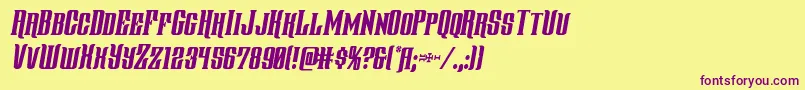 gentlemancallercondital Font – Purple Fonts on Yellow Background