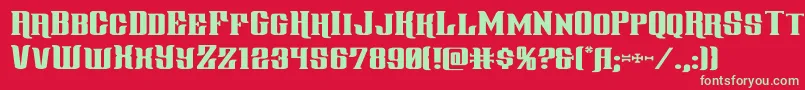 gentlemancallerexpand Font – Green Fonts on Red Background